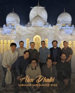 Local Emirati guide welcoming guests on an authentic Abu Dhabi tour