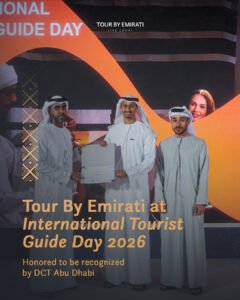 We are honoured to have been recognized by the Department of Culture and Tourism – Abu Dhabi during International Tourist Guide Day 2026. This recognition reflects our commitment to delivering authentic cultural experiences through licensed Emirati tour guides who proudly share the stories, heritage, traditions, and hospitality of the UAE. At Tour By Emirati, we believe the best way to experience Abu Dhabi is through the people who call it home. Every tour is an opportunity to build meaningful connections, preserve our culture, and create unforgettable memories for travelers from around the world. A sincere thank you to the Department of Culture and Tourism – Abu Dhabi for organizing this wonderful event and for continuously supporting the tour guiding profession and cultural tourism. We also extend our appreciation to our incredible team of Emirati tour guides. Your passion and dedication are what make every Tour By Emirati experience truly special. Here’s to continuing our mission of connecting the world with the authentic spirit of Abu Dhabi. #TourByEmirati #ExperienceAbuDhabi #VisitAbuDhabi #TourGuide #AbuDhabi
